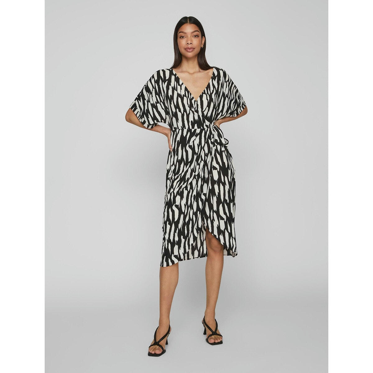 Robe midi, imprimé graphique
