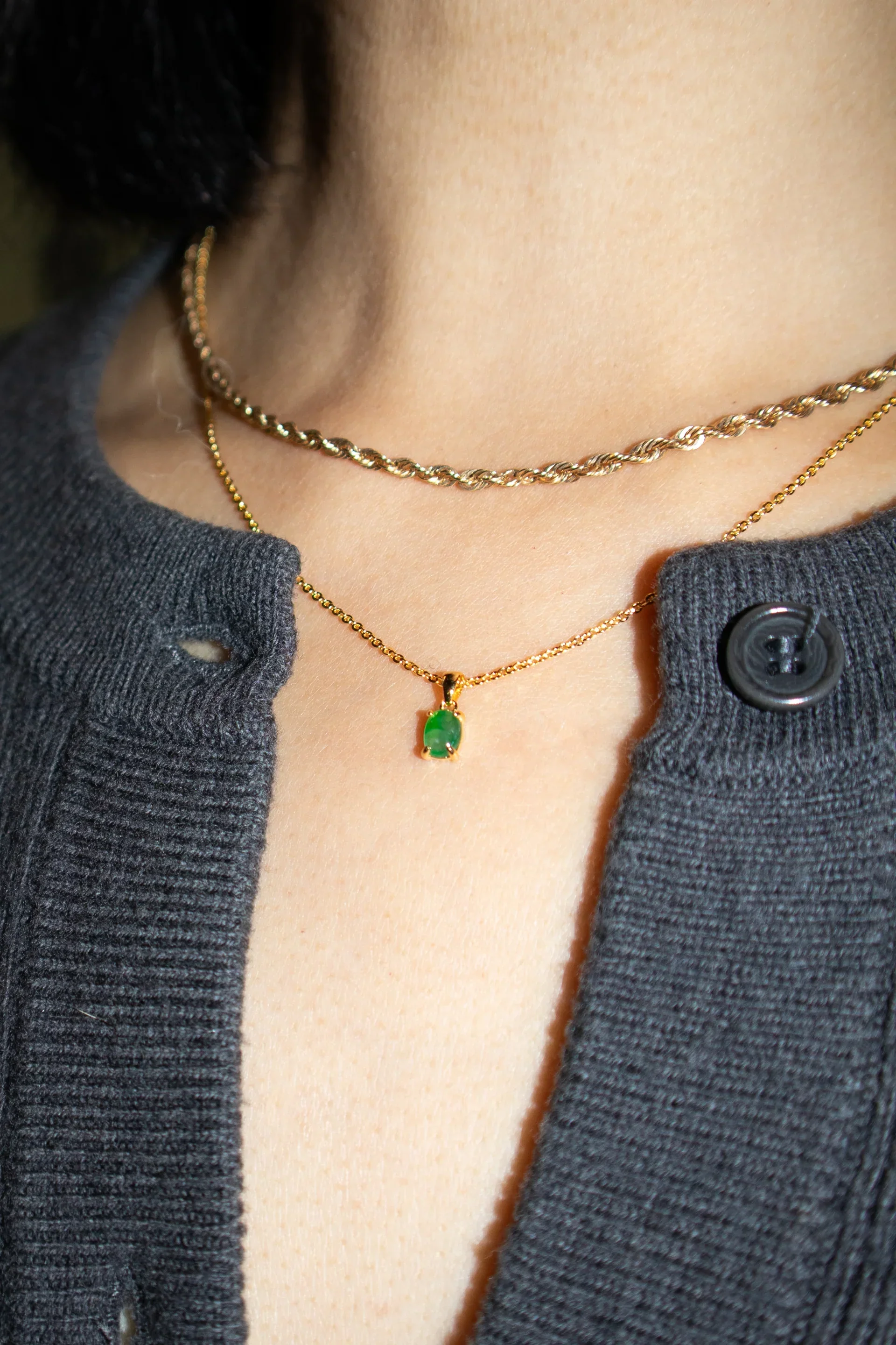 seree Atelier | Freya — Imperial Green Jade Necklace