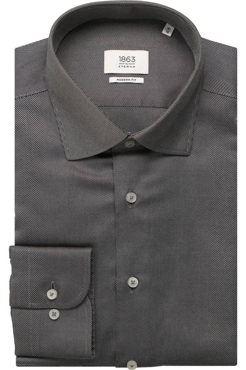 ETERNA 1863 Modern Fit Hemd grau, Strukturiert