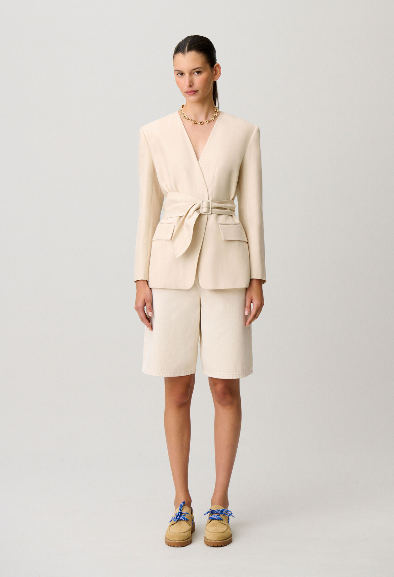 Veste tailleur col kimono