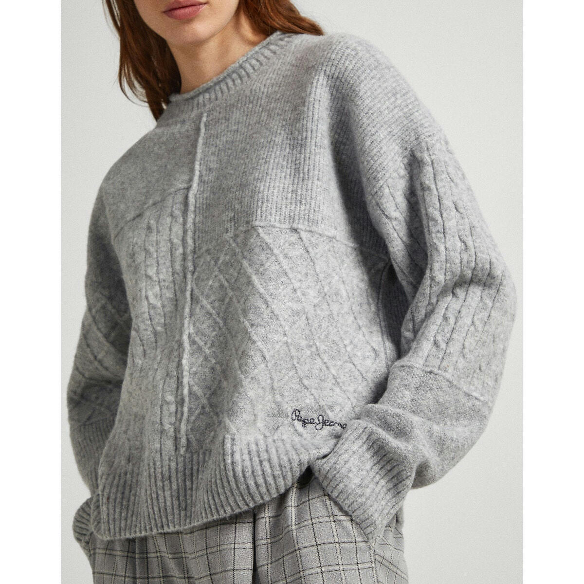 Pull maille mousseuse, col rond