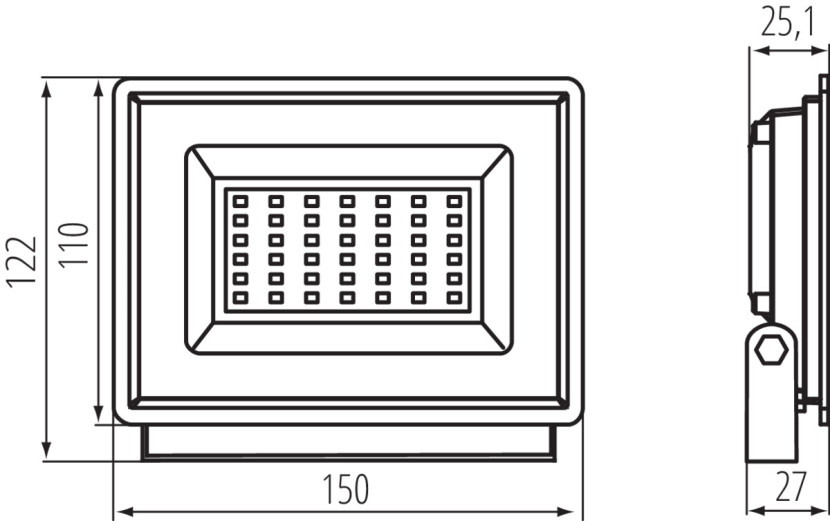 Naświetlacz LED LightLogic LL LATA 30W-B 30598czarny IP65 2500lm