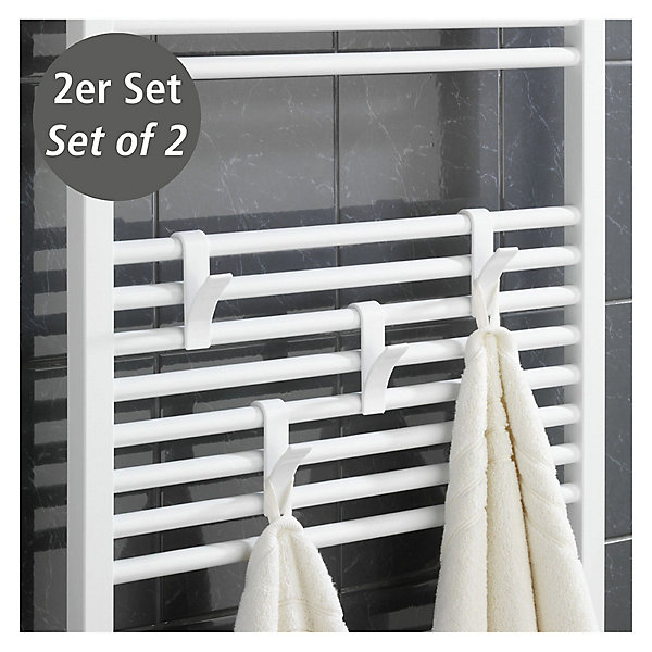 Crochets pour radiateur sèche-serviettes Wenko blanc, 2 pièces
