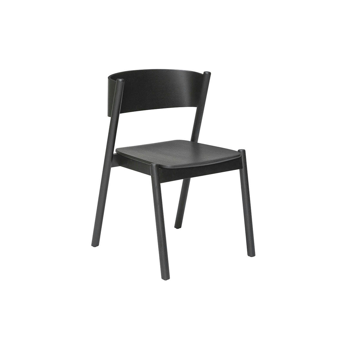 OBLIQUE - Chaises de salle à manger en hêtre, placage de chêne et bois de chêne