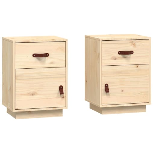 NNEVL Bedside Cabinets 2 pcs 40x34x55 cm Solid Wood Pine