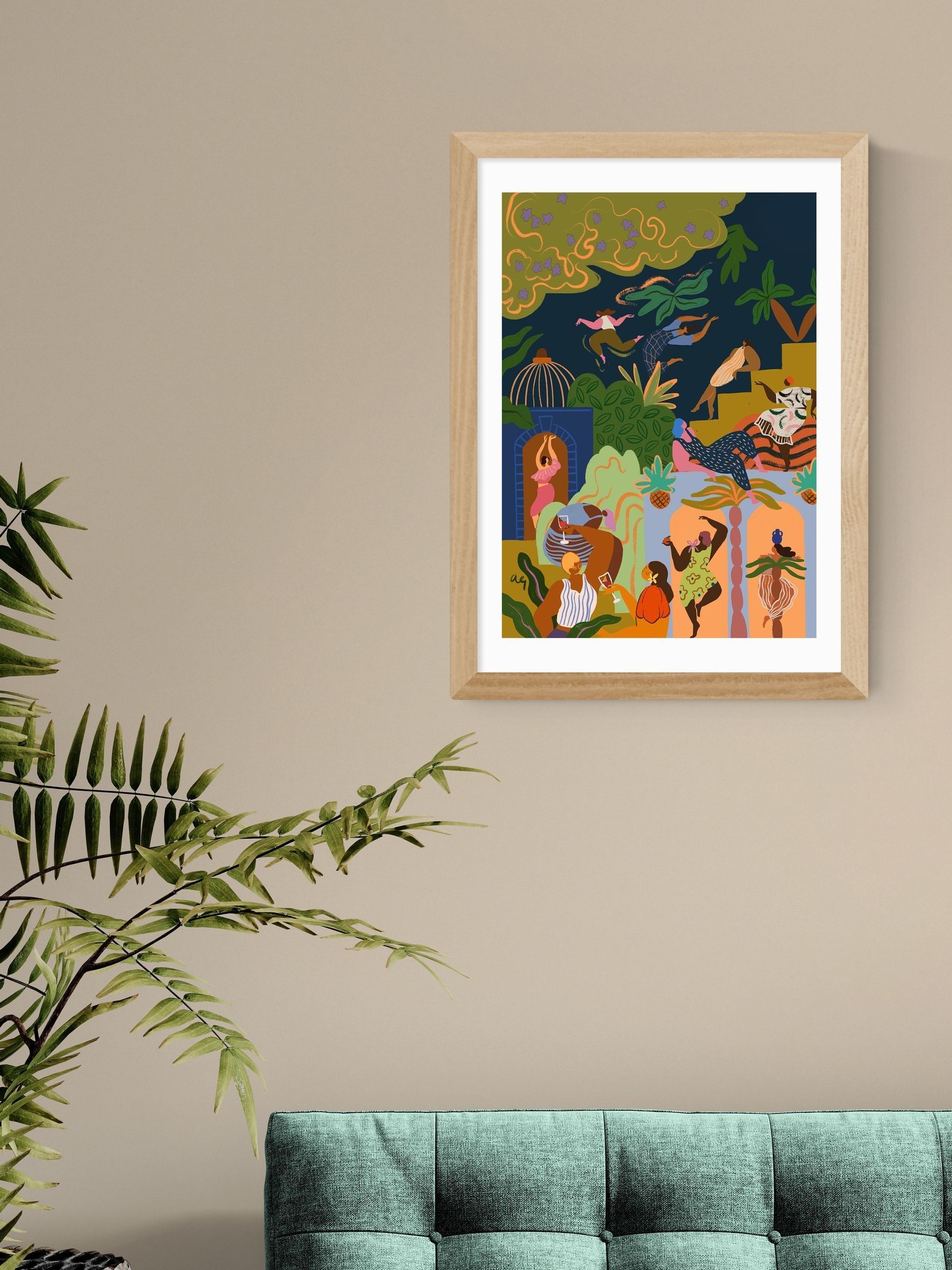East End Prints Oak Fiesta Wall Art Print by Arty Guava
