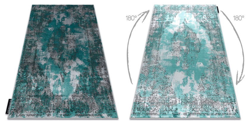 Dywan DE LUXE nowoczesny 6754 Abstrakcja - Strukturalny zielony 120x170 cm