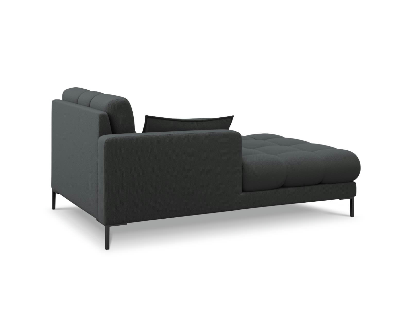 MAMAIA - Méridienne gauche 1 place en tissu structurel gris foncé