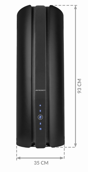 Okap kuchenny kominowy 35cm wiszący Berdsen tuba led