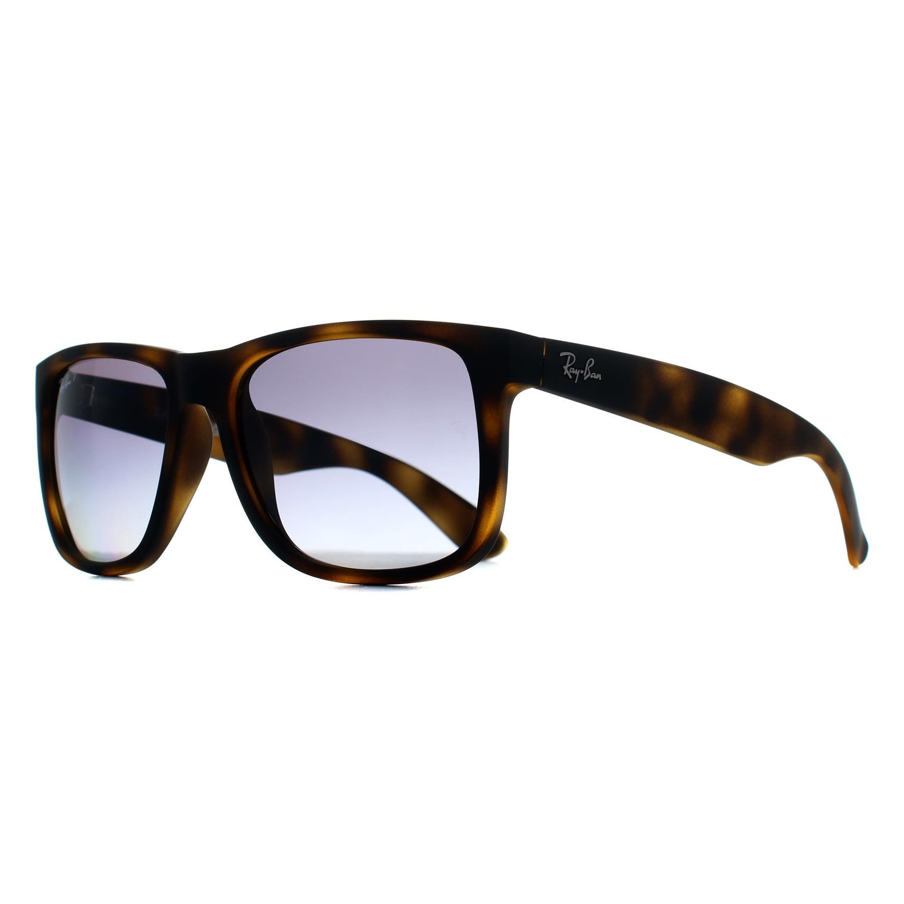 Ray-Ban Rectangle Matte Havana Blue Gradient Polarized RB4165 Justin
