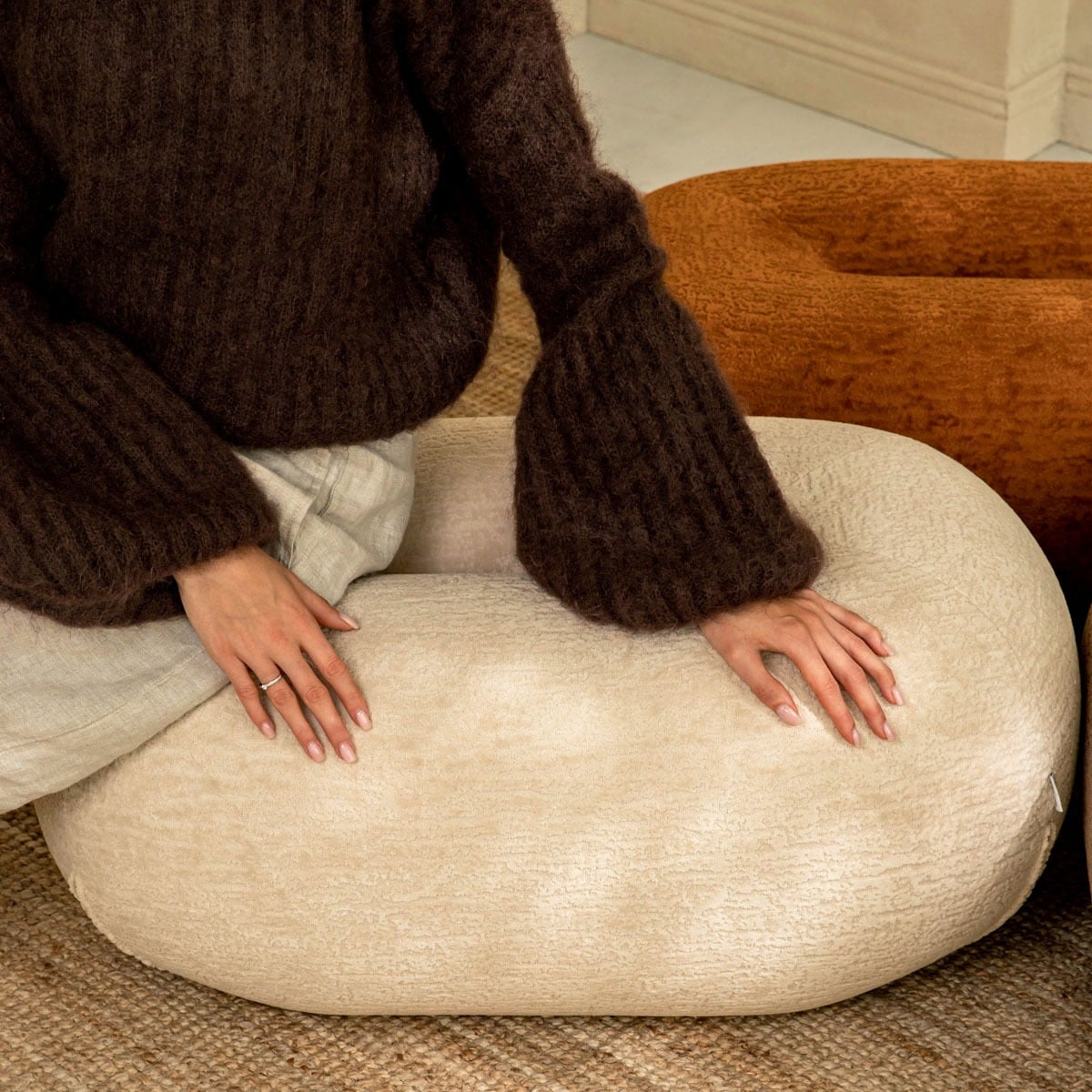 Pufa LUNCTA Ecru 82x52x34 cm