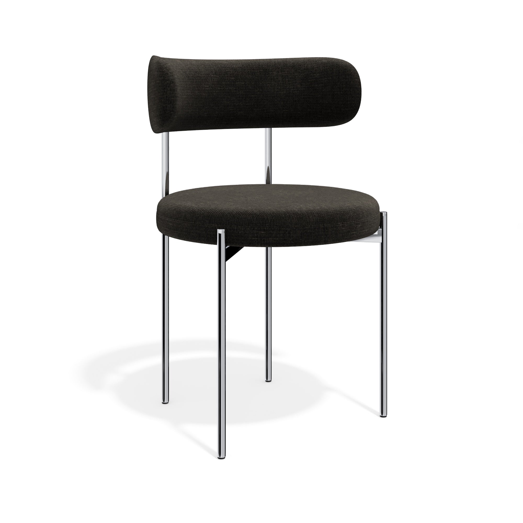 Premium Interiors - Set van 2 stoelen MUSE - zacht aanvoelende geweven stof zwart 52cm