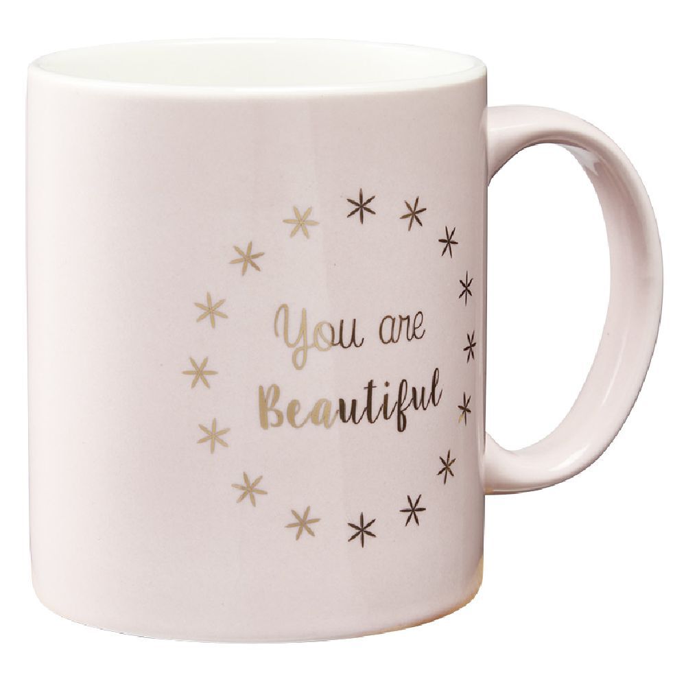 Mug inscription You are beautiful rose doré
