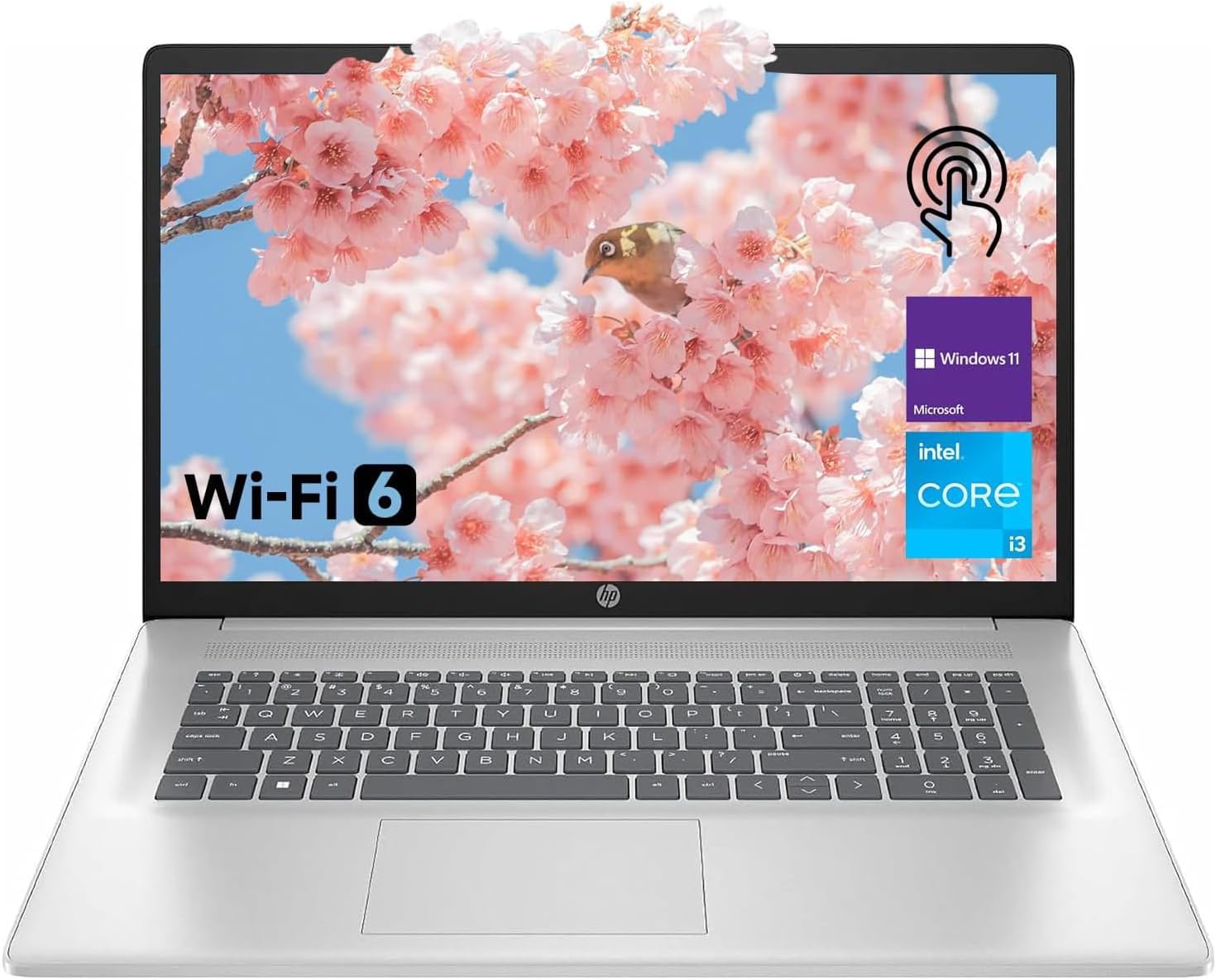 HP 17.3 Laptop for Home  Students  Business  Lifetime Office 365 for The Web  17.3 Touchscreen  8-Cores Intel CPU  w/Copilot  8GB RAM  128GB eMMC  Camera Privacy Shutter  Win11