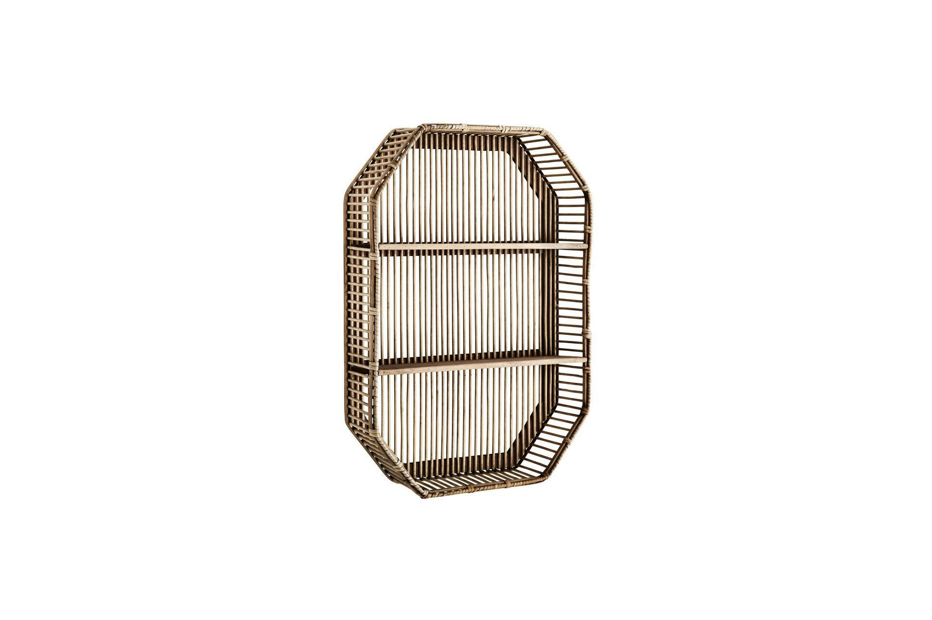 SHAPI - Étagère murale en rotin marron