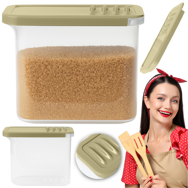 Pojemnik Na Żywność Produkty Sypkie 1 L Plastikowy Na Makaron Mąkę Płatki