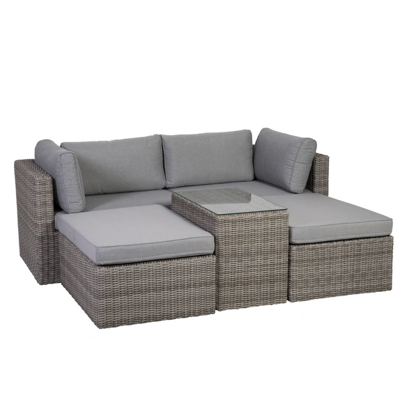 Loungeset »Palma«, grau, Metall, 4 Sitzplätze