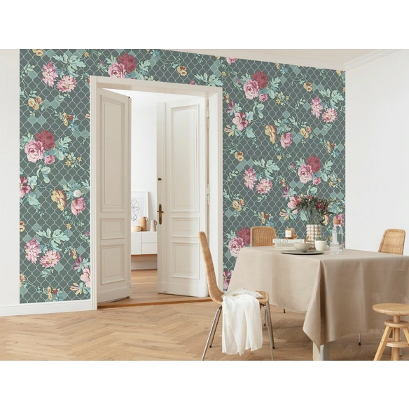 Vliestapete, Blumen, bunt