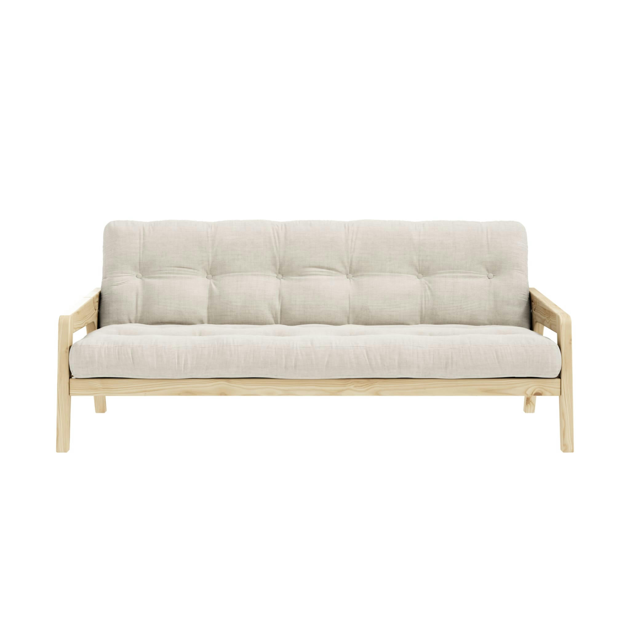 - Banquette ajustable en pin massif naturel avec matelas futon naturel