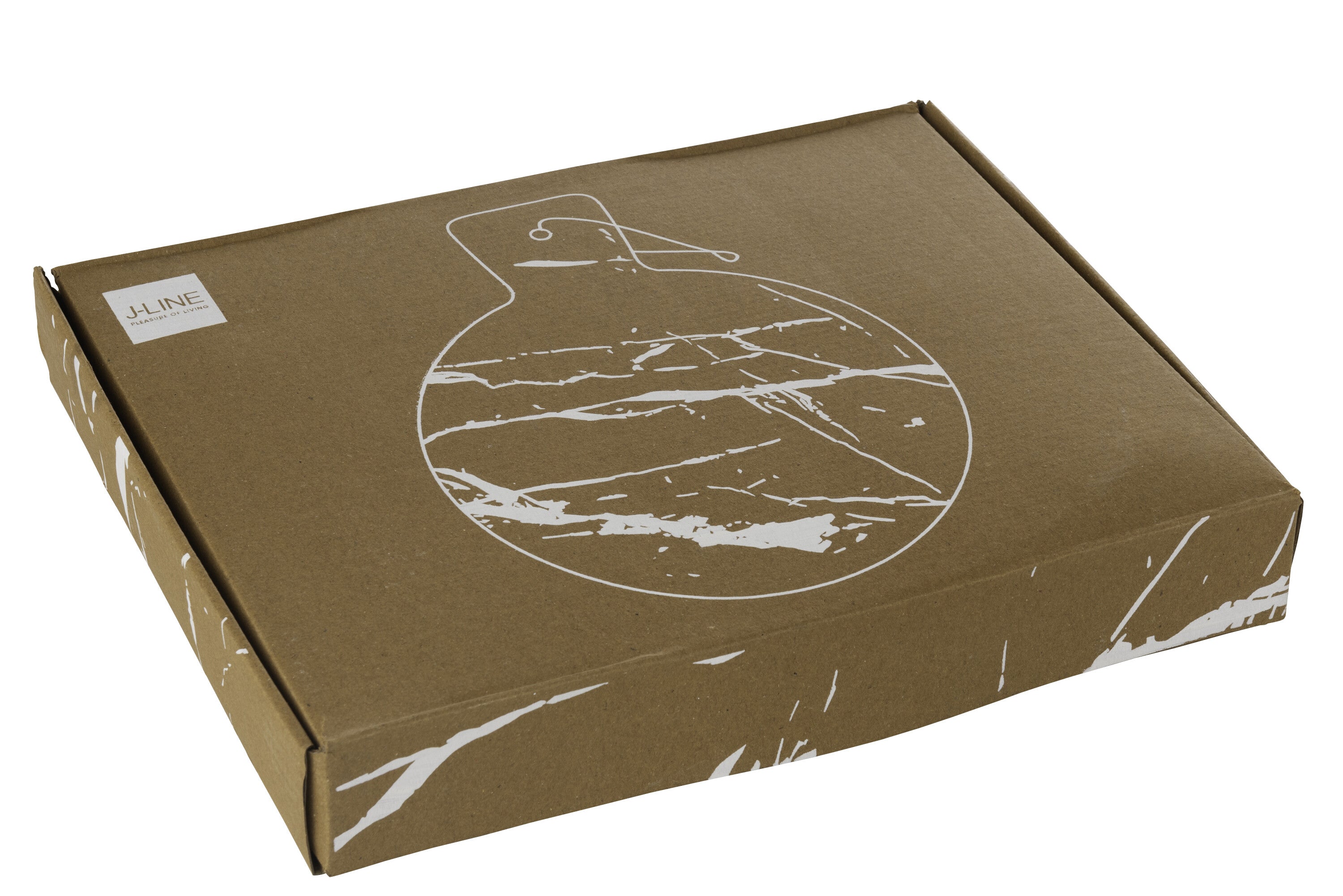 J-Line snijplank Rond Marmer - steen - wit groen - large