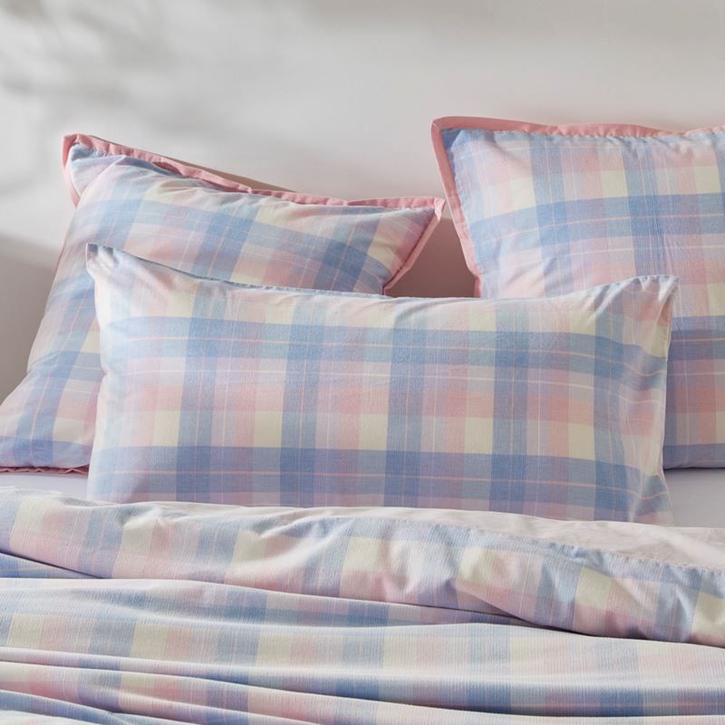 Rylee Blue Check Corduroy Pillowcases