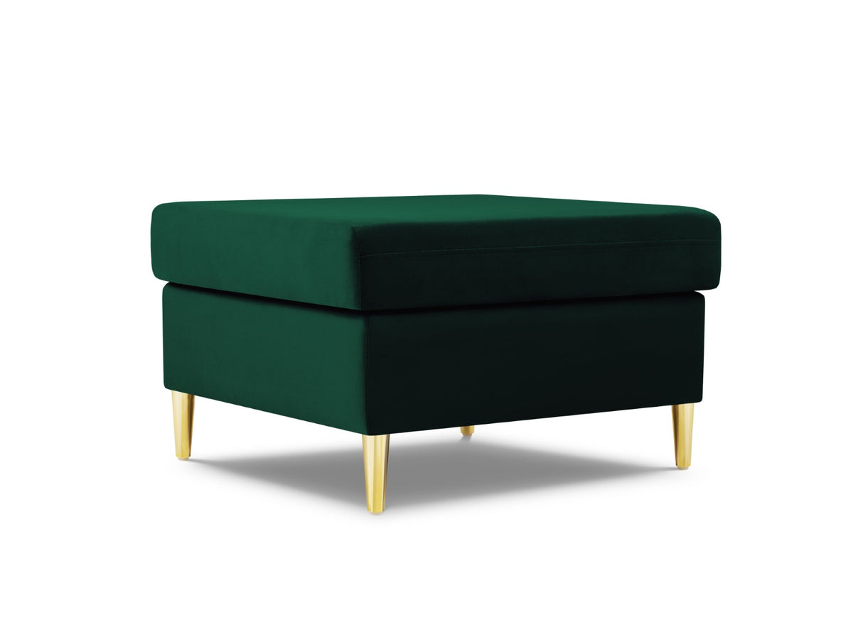 Cosmopolitan Design Poef Kyoto flueel, flessengroen - 70x70x45cm
