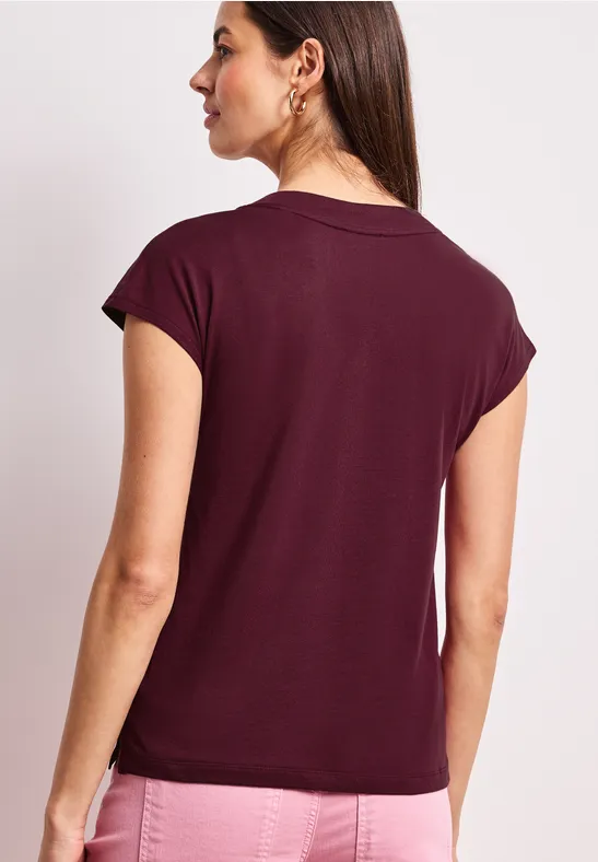 Dropped Shoulder Shirt mit V-Neck