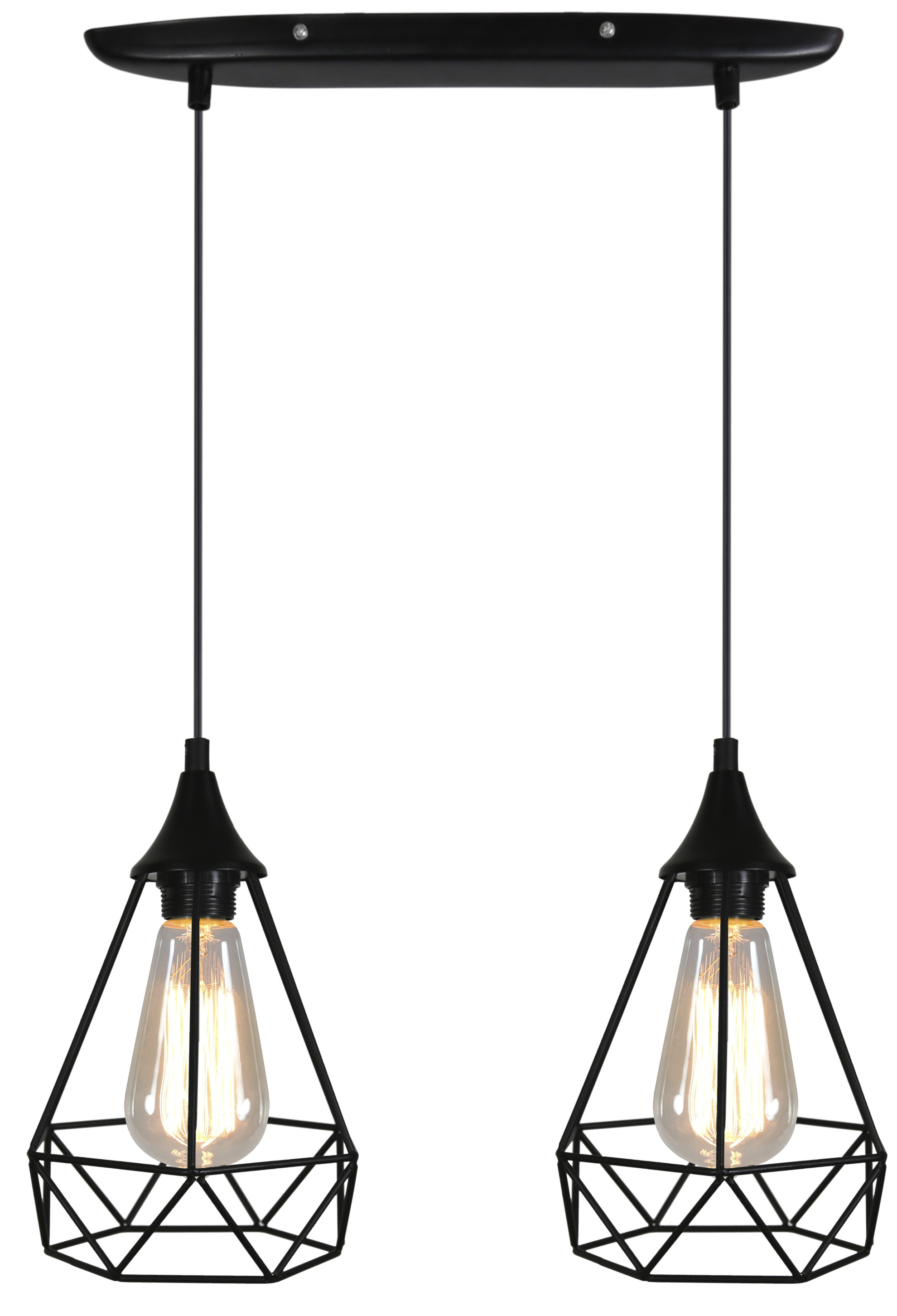 Lampa wisząca czarna Graf 2xE27x60W wym: 115x49x19 cm Candellux