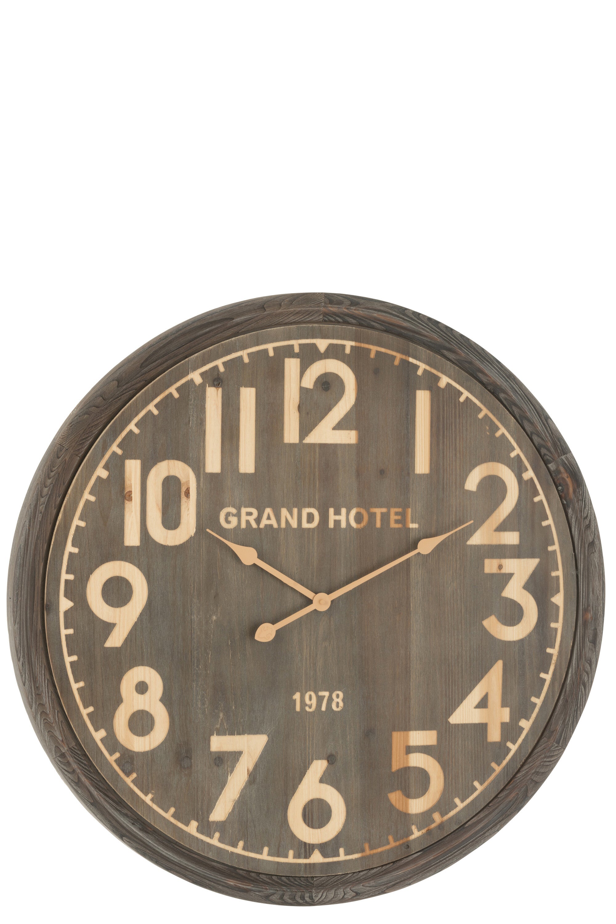 J-Line klok Grand Hotel - hout - naturel - large - Ø 79.5 cm