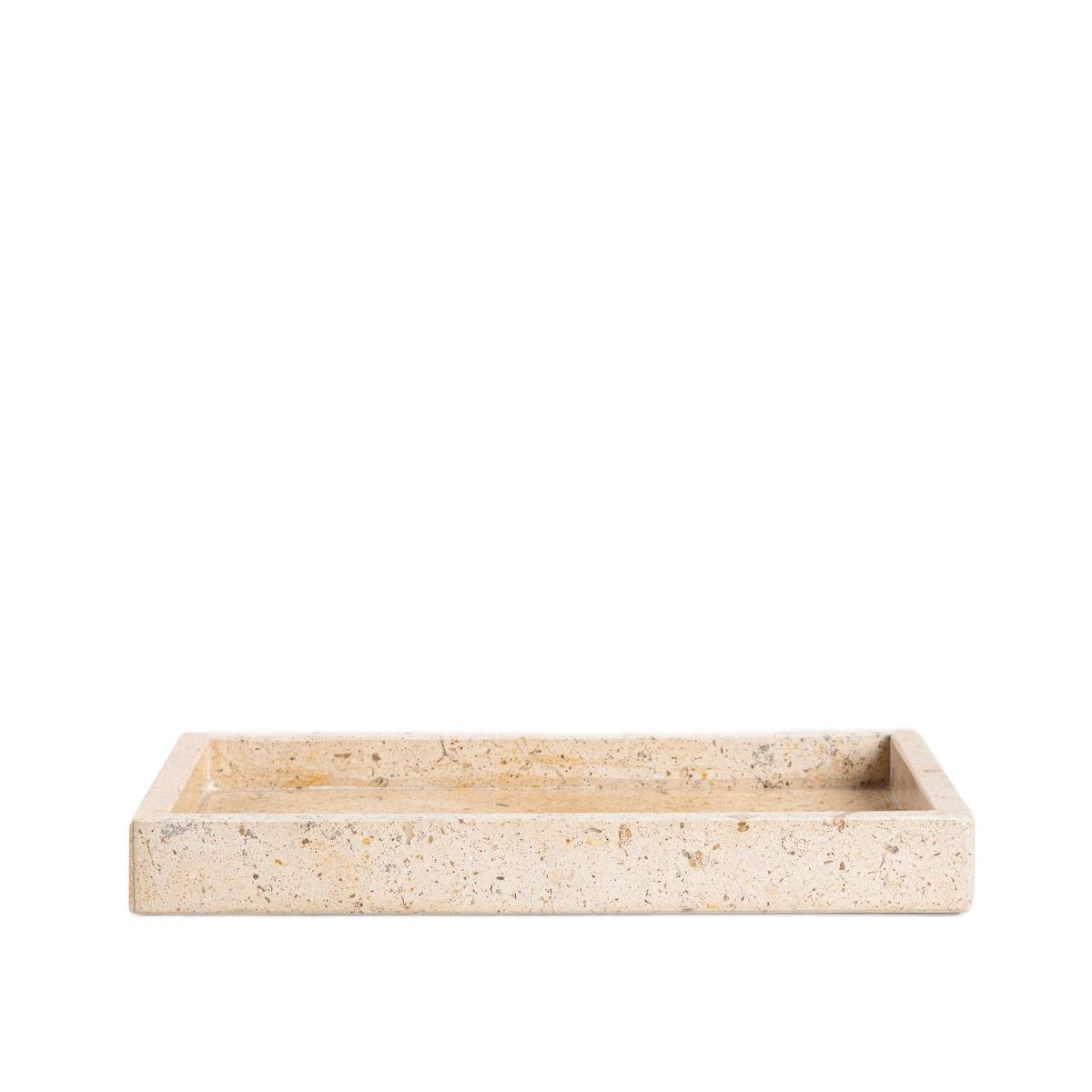 Taca dekoracyjna MARMURI z beżowego marmuru 25x15x3 cm HOMLA