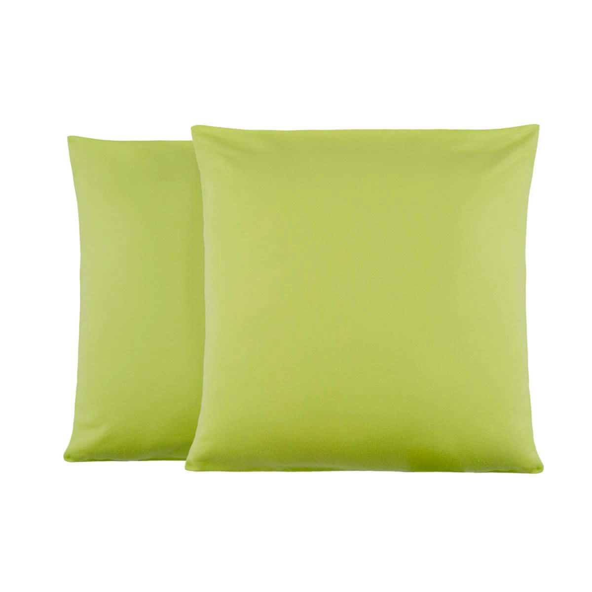 TOUDOUX - Lot de 2 Taies d'oreiller en Molleton Vert anis 65x65 cm