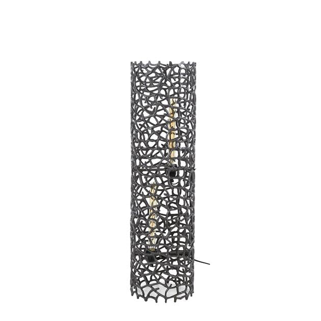 Giga Meubel Vloerlamp Weaver - Zwart Metaal - 2-Lichts - 25x25x92cm