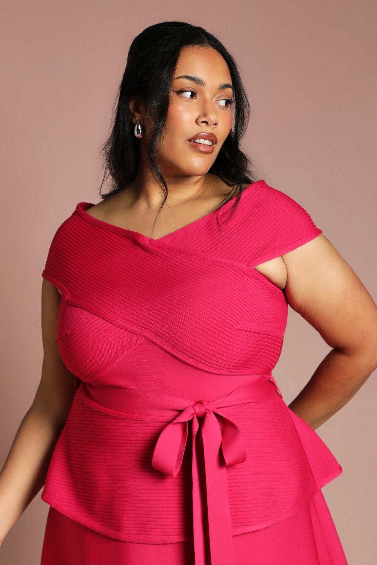 Coast Plus Bardot Bandage Full Skirted Midi Dress