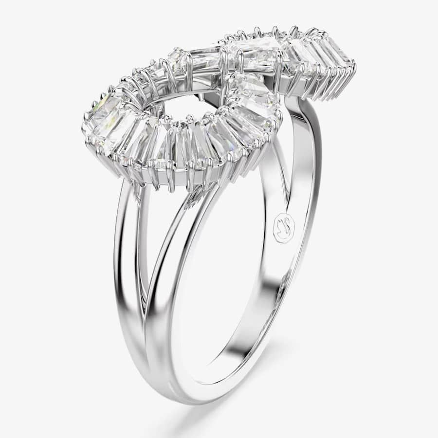 Swarovski Hyperbola Rhodium Plated Infinity Cocktail Ring 5679698 55