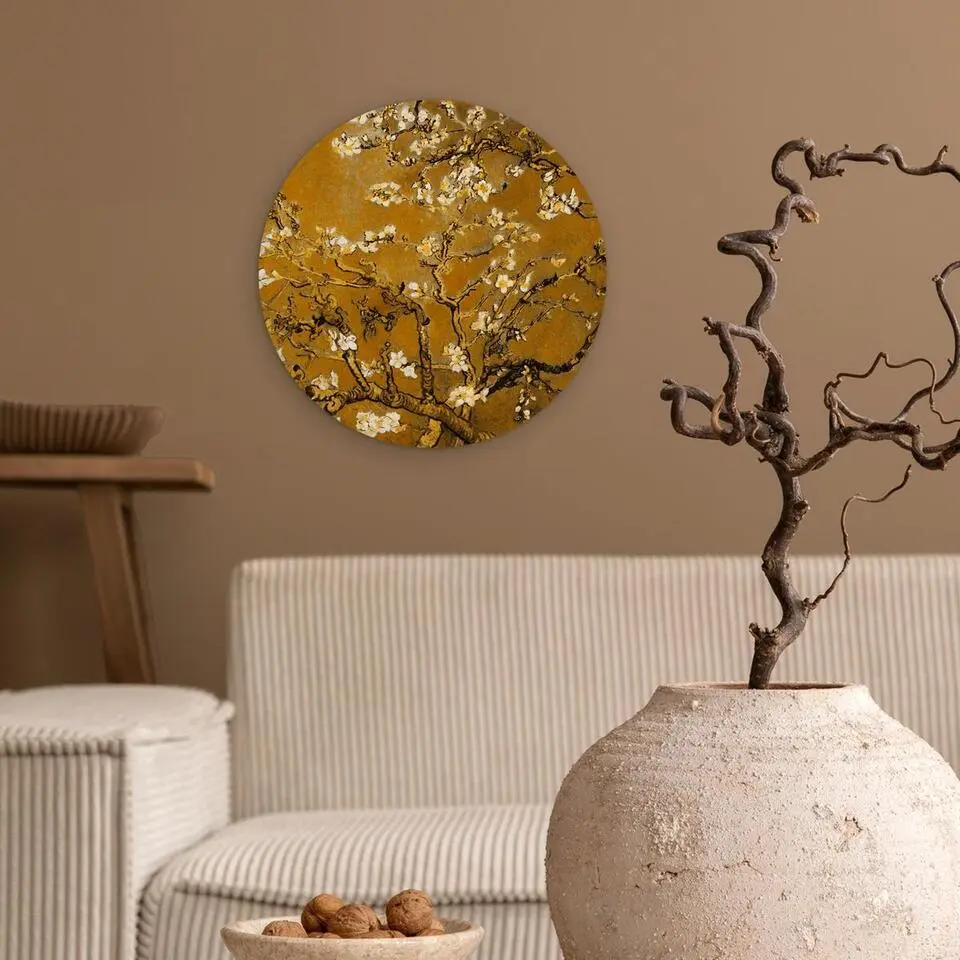 MuchoWow Wand decoratie 30x30cm Amandelbloesem Kunst Van