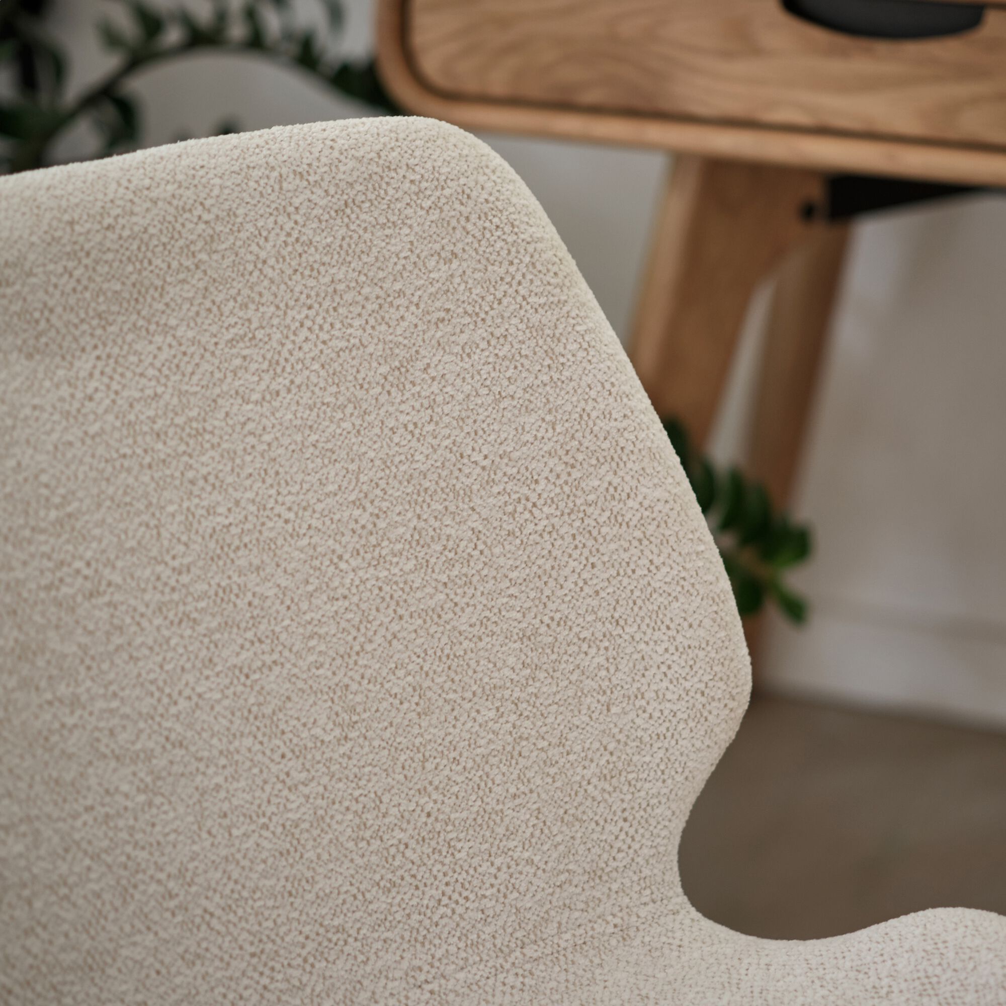 AFONSO - Chaise en tissu sans accoudoirs - beige