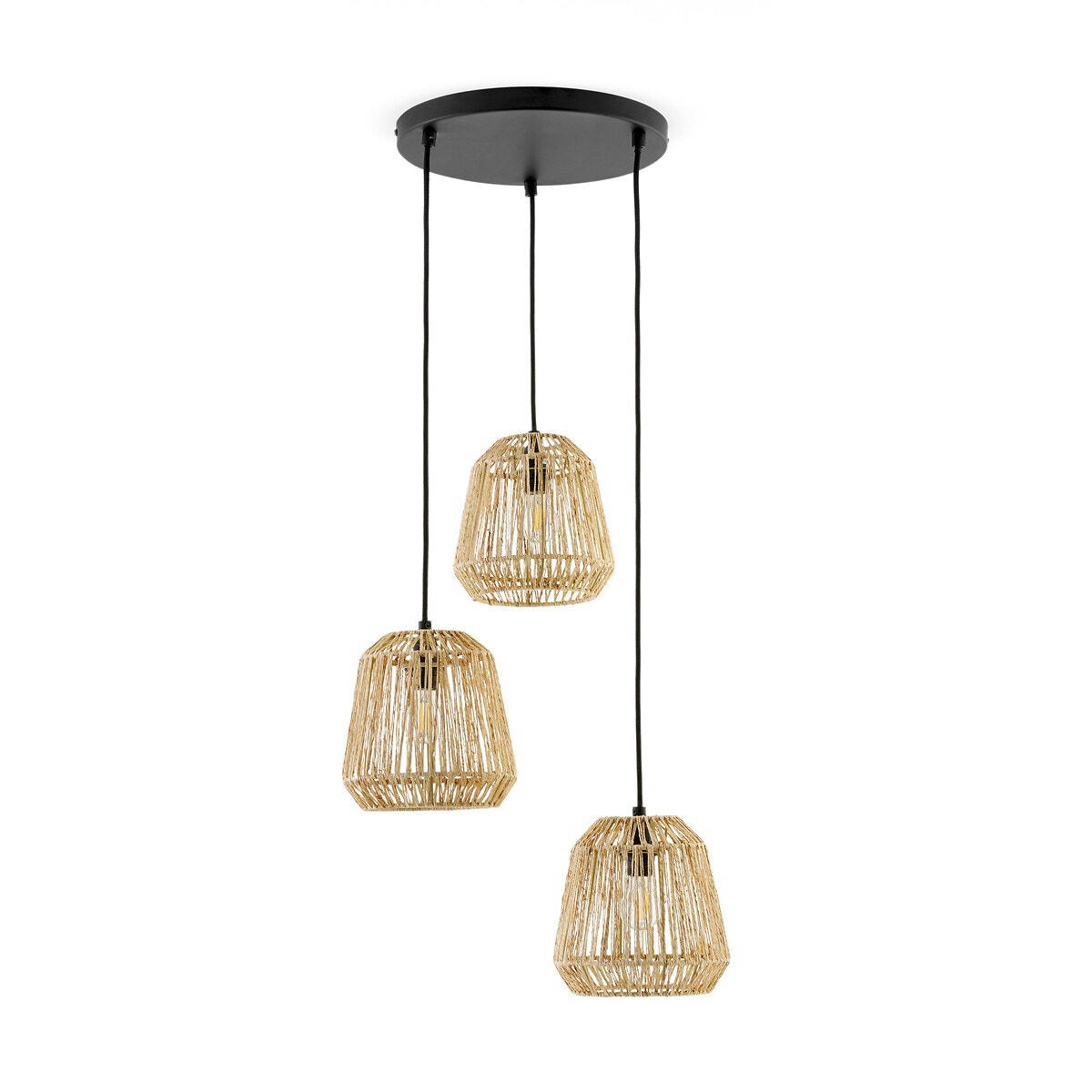 Suspension grappe métal fer et chanvre, Yaku
