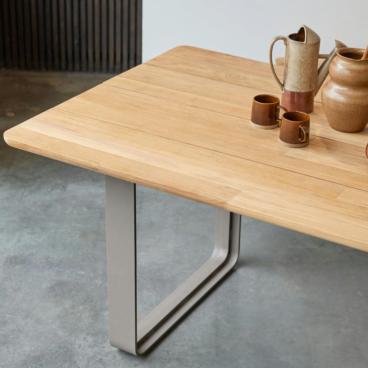 HARPER - Table en teck massif et aluminium 6/8 pers.