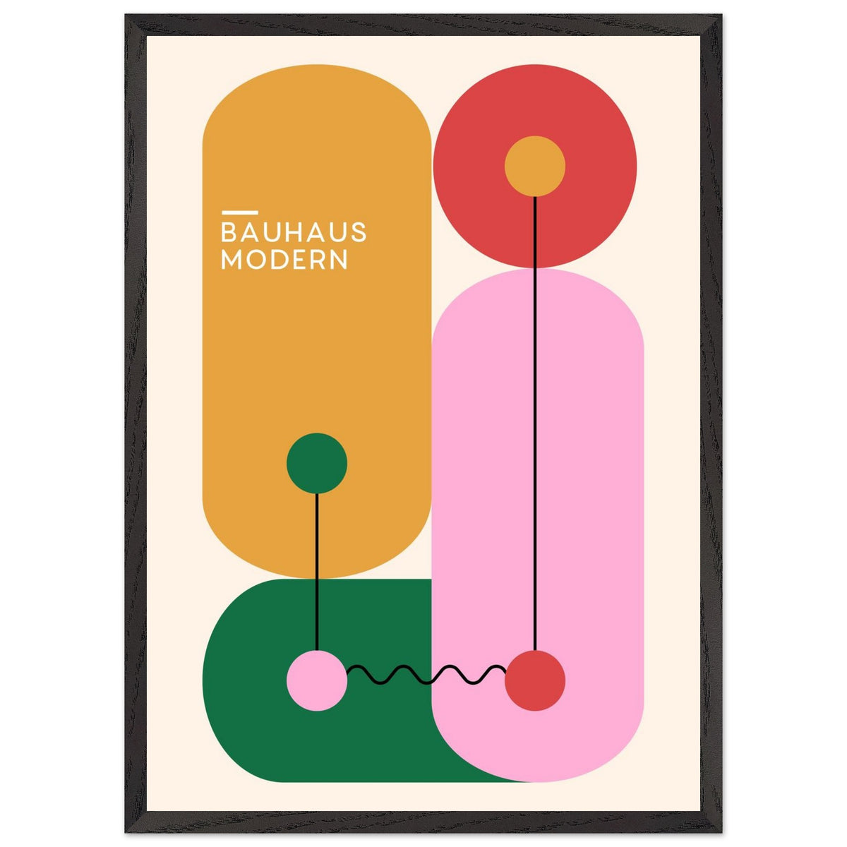 Artfulprints Poster met Lijst Bauhaus - Modern art  - 50x70 cm - Meerkleurig