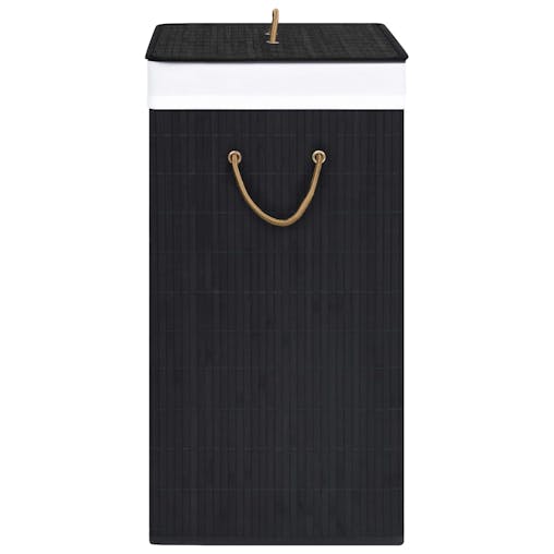 NNEVL Bamboo Laundry Basket Black 83 L