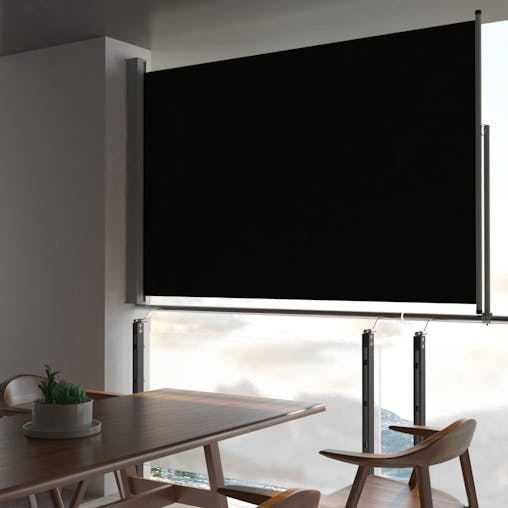 NNEVL Patio Retractable Side Awning 160 x 300 cm Black