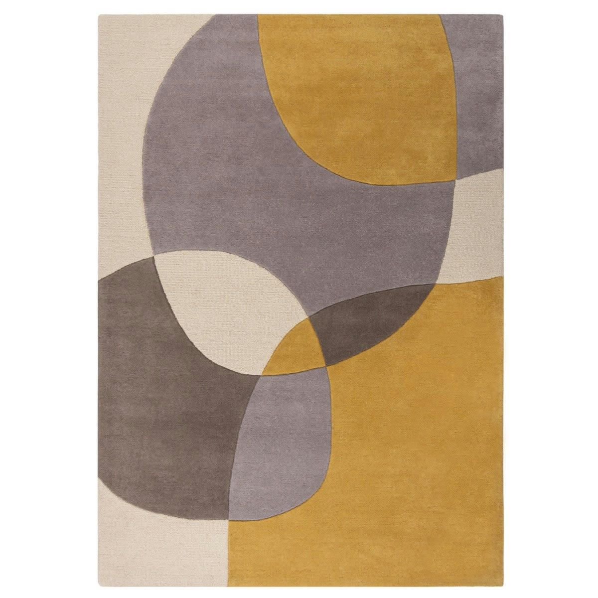 GLEE - Tapis de salon en laine jaune 120x170 cm
