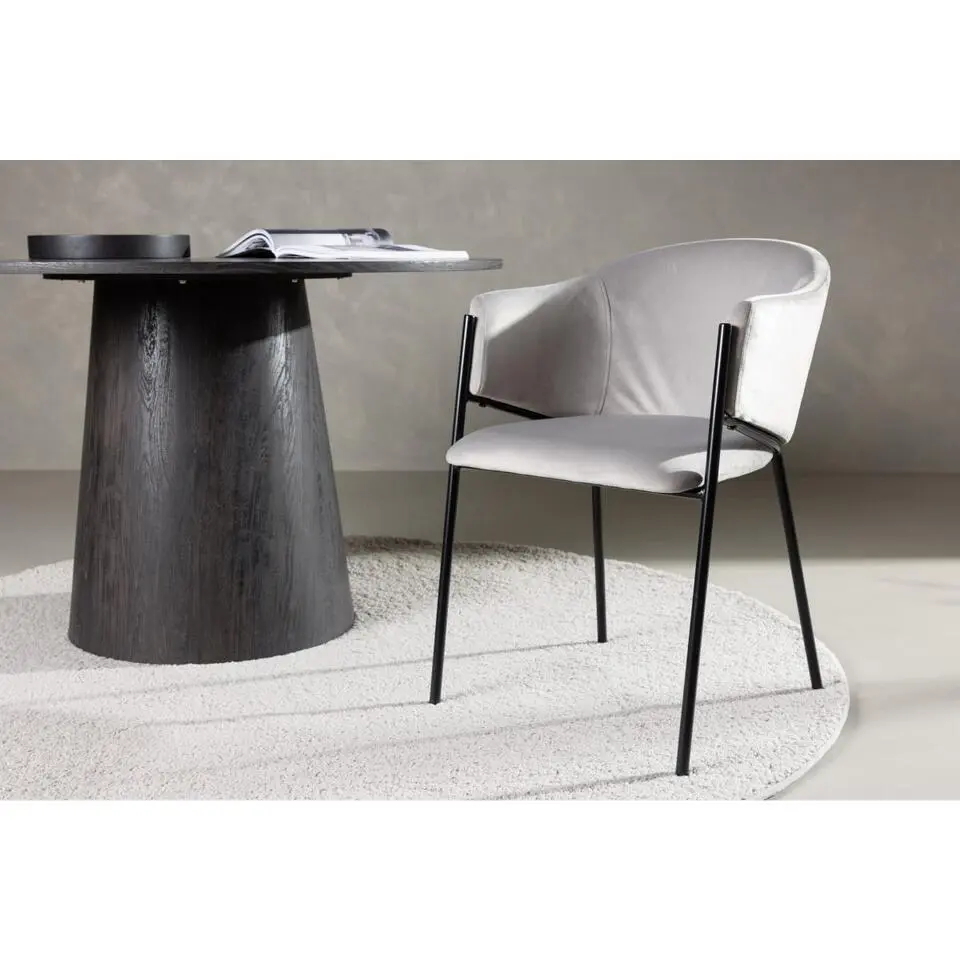 Svea - Eveline eetkamerstoel - velvet - lichtgrijs