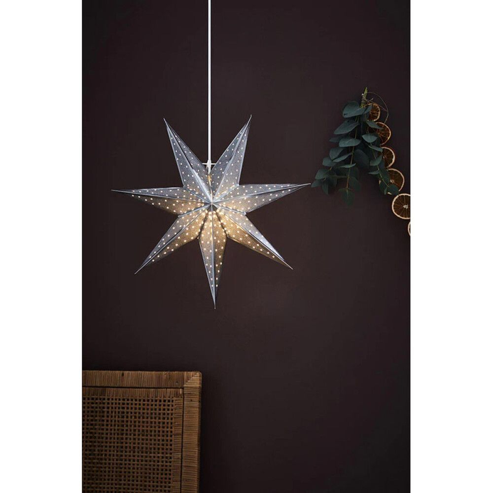 ADVENTSSTJERNE MARKSLÖJD GLITTER Ø45CM SØLV