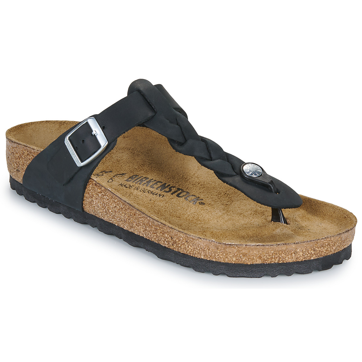 BIRKENSTOCK - Gizeh Braided - Leather / Oiled /  black / Regular