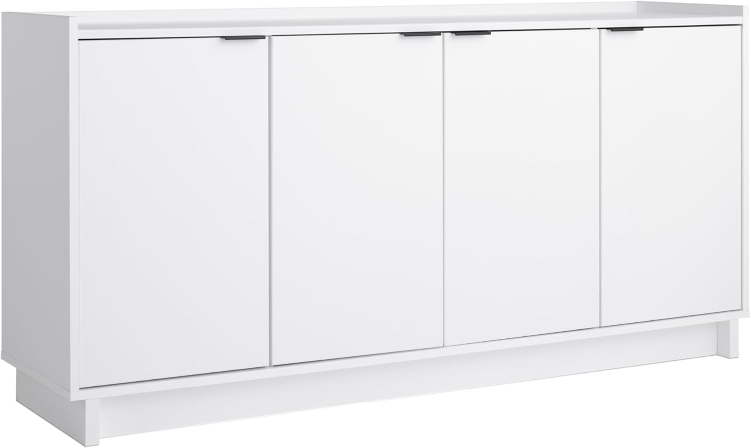Prepac Simply Modern 4 Door Console Table with Storage, White Storage Cabinet with Doors and Shelves, Sideboard Storage Cabinet 60 W x 30 H x 16 D, WCBG-1820-1