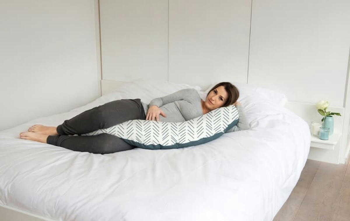 DOOMOO ETHNIC PETROL - Coussin de maternité blanc a motifs