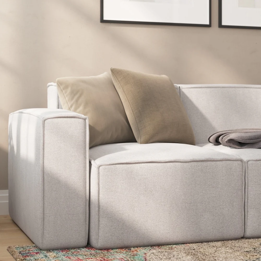 Contemporary Configurable Modular Left Side Sofa Chair with Armrest