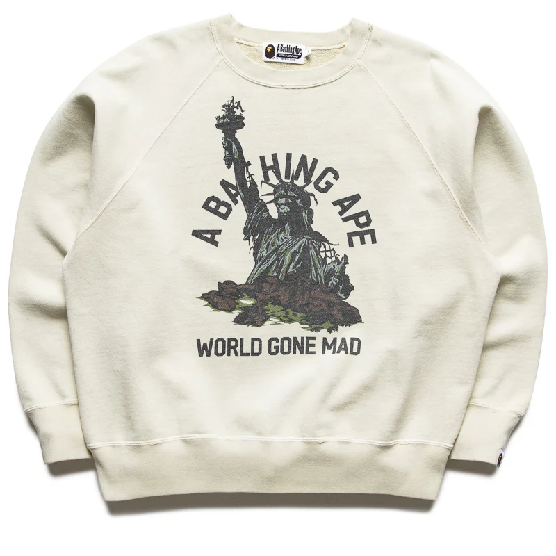 A Bathing Ape Destroy Washed Effect Crewneck - Ivory
