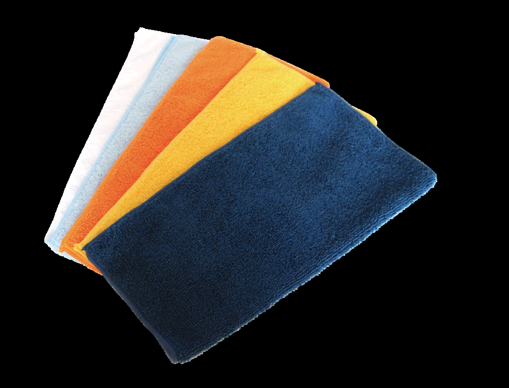 SIMONIZ Microfibre Edged Towels, 12 x 12-in, Blue, White, Orange, Yellow, 36-pk